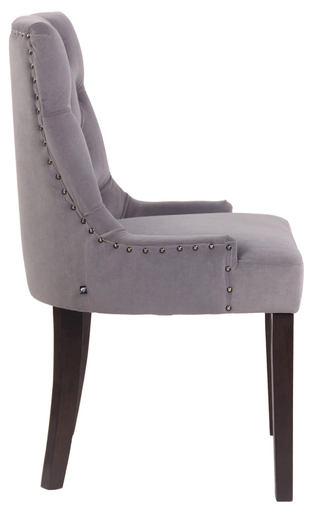 WOHNZIMMERSTUHL 4er Set Samt grau - Grau, Holz/Textil (55/92/58cm) - CLP