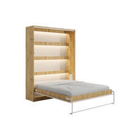 SCHRANKBETT - 2 Personen - holz - beige, naturfarben hell Rapili - Beige/Naturfarben, Holz/Metall (140/200cm) - Vente-Unique