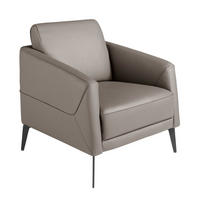 SESSEL Dunkelgrauer Ledersessel 78/80/82 cm - Schwarz/Grau, Leder (78/82/80cm) - ANGEL CERDA