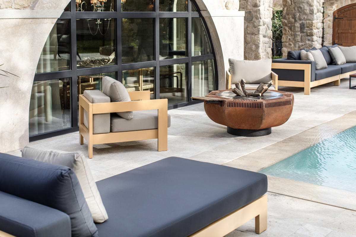 FEUERSCHALE mit Grillring WOX Corten 115 x 115 x 50 cm 96 kg aus Cortenstahl - Kupferfarben, Metall (115/50/115cm) - The Favilla