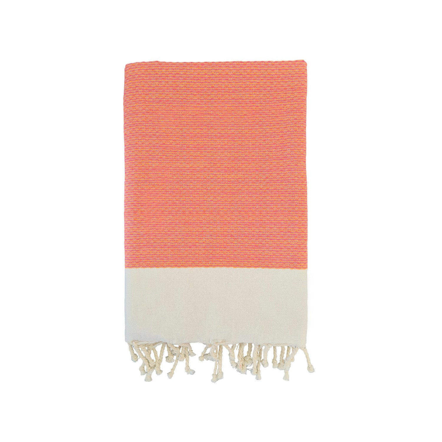 HAMAMTUCH Traditionelles Waffelgewebe Orange 200x200 190g/m² - Athena Orange XL - Orange, Textil (200/200cm) - LE COMPTOIR DE LA PLAGE