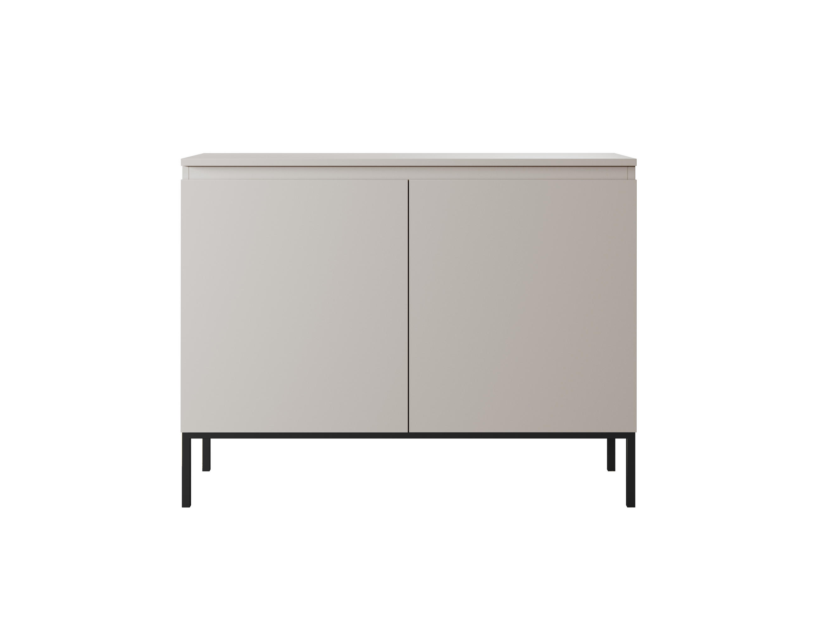 SIDEBOARD Bemmi Beige mit schwarzen Beinen 2-türig 100 cm - Beige/Schwarz, Holzwerkstoff/Metall (100/75.5/35cm) - Selsey