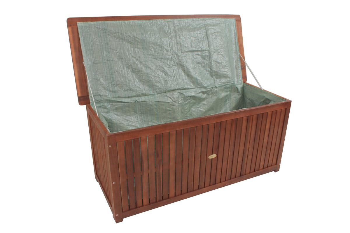 AUFLAGENBOX Joana Natur Akazie Gartenbox Kissenbox Outdoor - Naturfarben, Holz (125/58/55cm) - DELUKE