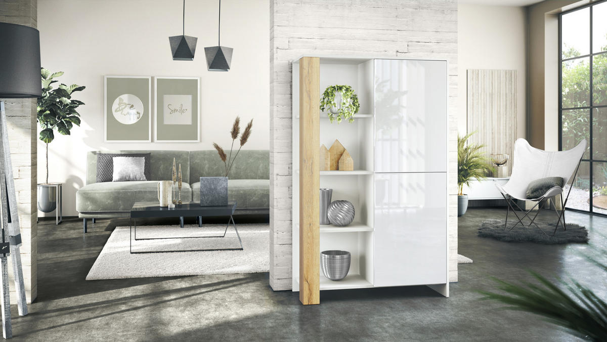 HIGHBOARD Canto Eiche Natur - Eichefarben, Holzwerkstoff (95/151.5/36cm) - Vladon