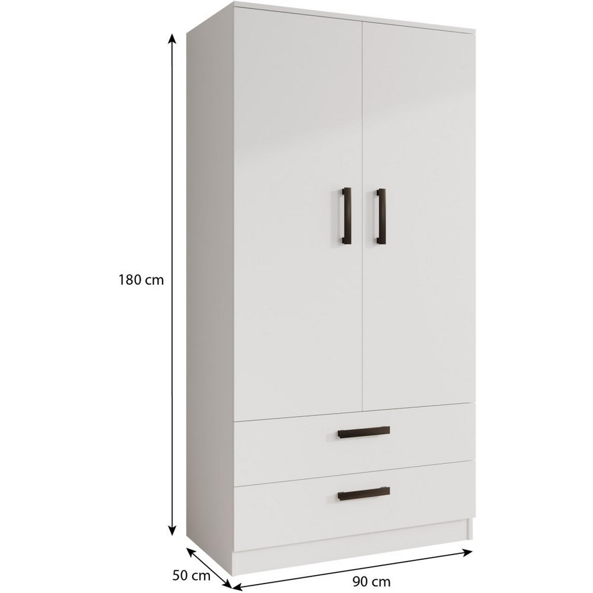 DREHTÜRENSCHRANK Trend, mit Schubladen, Graphit - Schwarz/Graphitfarben, Holzwerkstoff (90/180/50cm) - Beautysofa