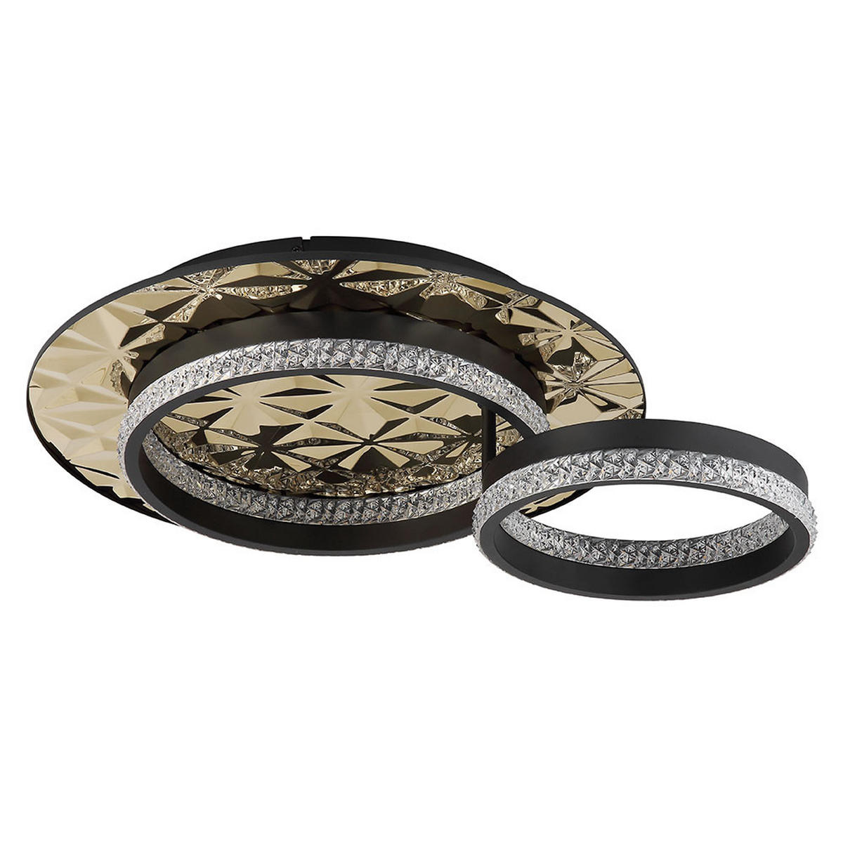 LED DECKENLEUCHTE Aluminium Gold Kristalloptik - Goldfarben, Metall (50.5/40/14cm) - Globo Lighting