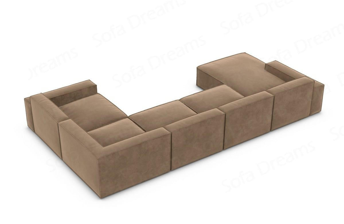 WOHNLANDSCHAFT Beluga Braun Samtstoff - Braun, Kunststoff (313/73/181cm)