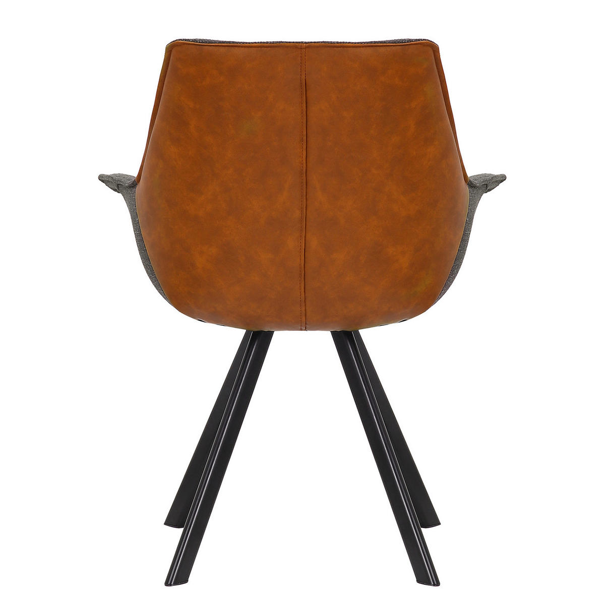 ARMLEHNENSTUHL - Webstoff / Kunstleder - Schwarz/Grau, Textil (65/87/65cm) - home24