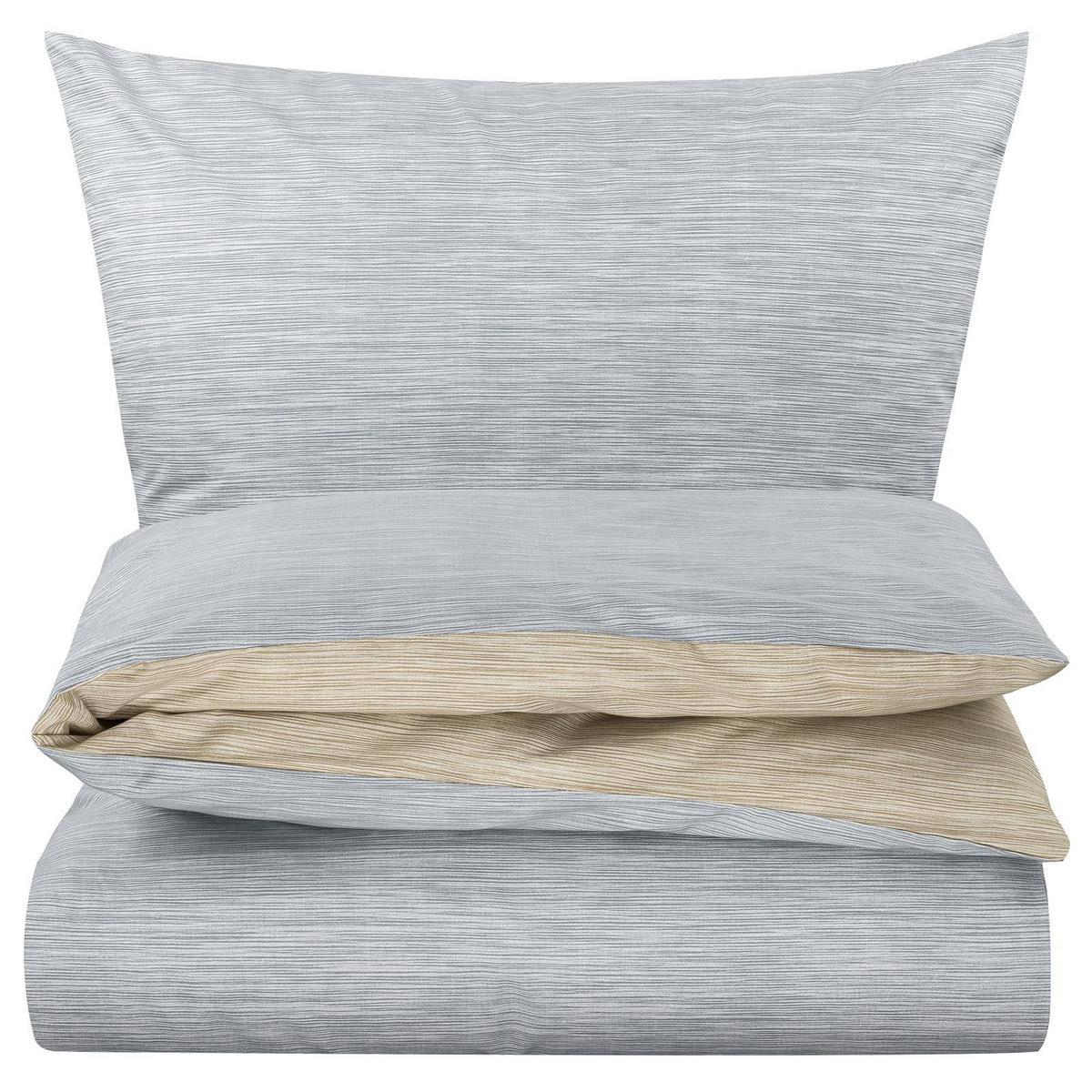 BETTWÄSCHE 155x200 Renforce Wende Bettbezug Melange Grau Taupe - Taupe/Grau, Textil (155/200cm) - Carpe Sonno