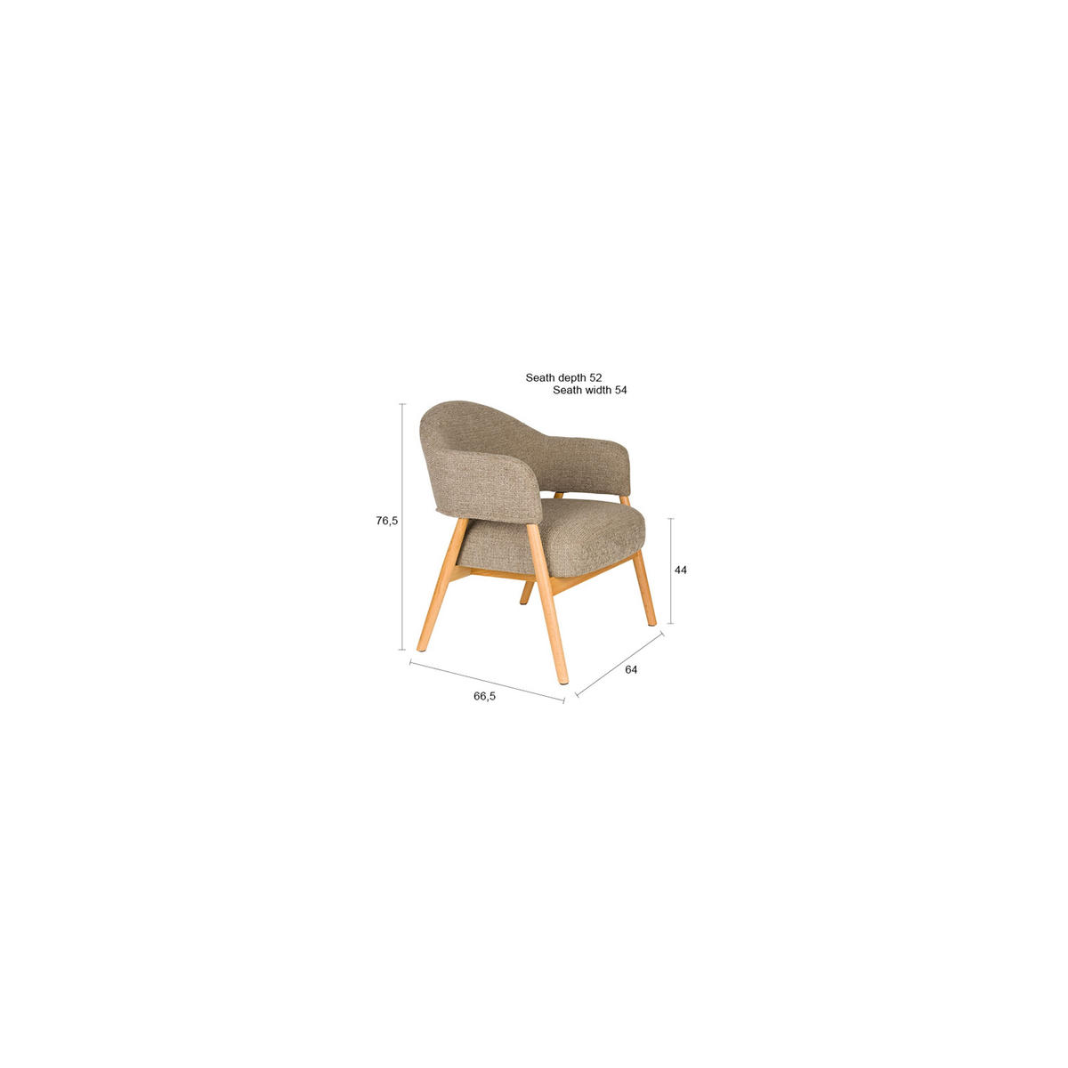SESSEL Indy Dunkelbraun/ Beige - Braun, Textil (64/76.5/66.5cm) - Housecraft Living