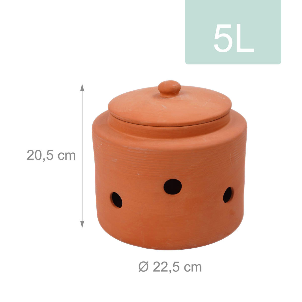 VERMIKOMPOSTÉR terakoka hlinený na zakopanie 5 l - béžová, keramika (22.5/20.5/22.5cm) - Relaxdays