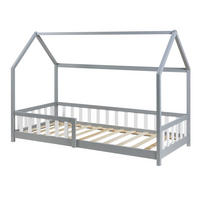 HAUSBETT Hesel - Weiß/Grau, Holz (90/200cm) - [en.casa]
