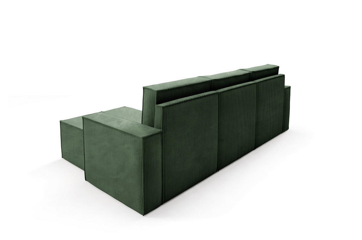 ECKSOFA Orto Grün, Dreisitzer Kordecksofa linke seite - Grün, Holzwerkstoff/Textil (180/142cm) - Bettso