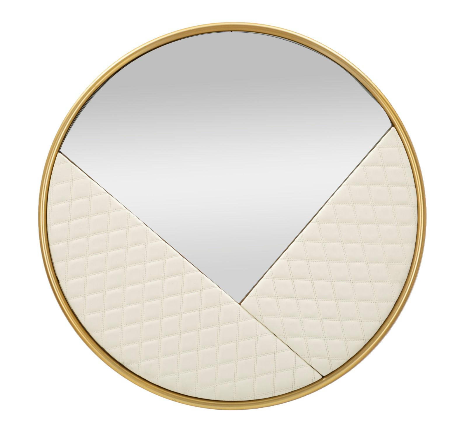 Mauro Ferretti Wandspiegel Weiß, Gold 80x80x3 cm