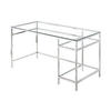 SCHREIBTISCH mit 2 Ablagen - Glas & Stahl - Silberfarbe - TIZIO - Silberfarben, Glas (60/140/75cm) - Pascal Morabito