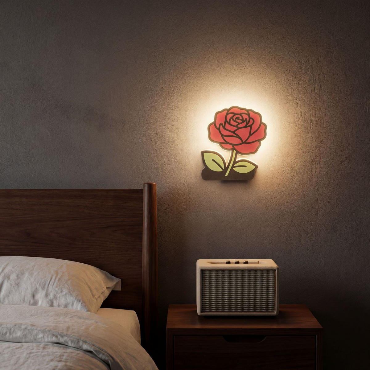 LED-WANDLEUCHTE 18.3/16.5/3.8 cm - Rot, Kunststoff (16.5/3.8/18.3cm) - Authentics