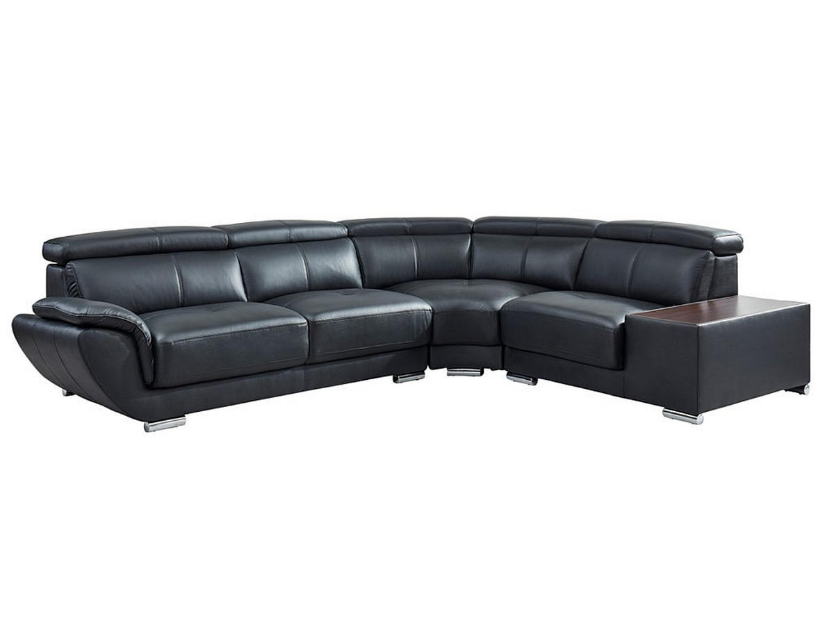 SOFA ohne Schlafmöglichkeit - -Sitzer - Leder - Schwarz - - Schwarz, Leder (306/78/240cm) - Vente-Unique