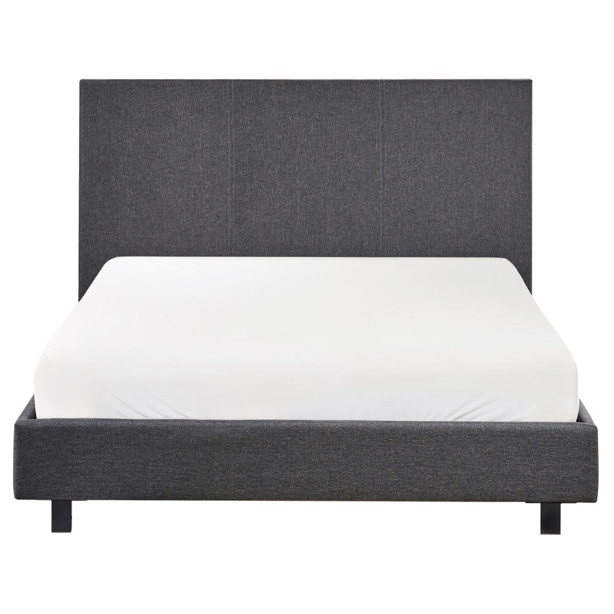 POSTEL s roštem 120/200 cm Látka Šedá Albi - šedá, textil (120/200cm) - Beliani