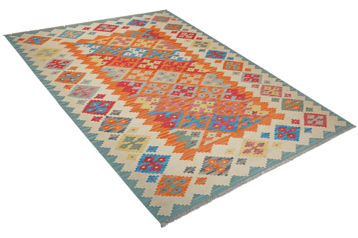 KELIM-TEPPICH handgewebt Gashgai Orange 250/171 cm Schurwolle - Orange, Textil (171/250cm) - Looma