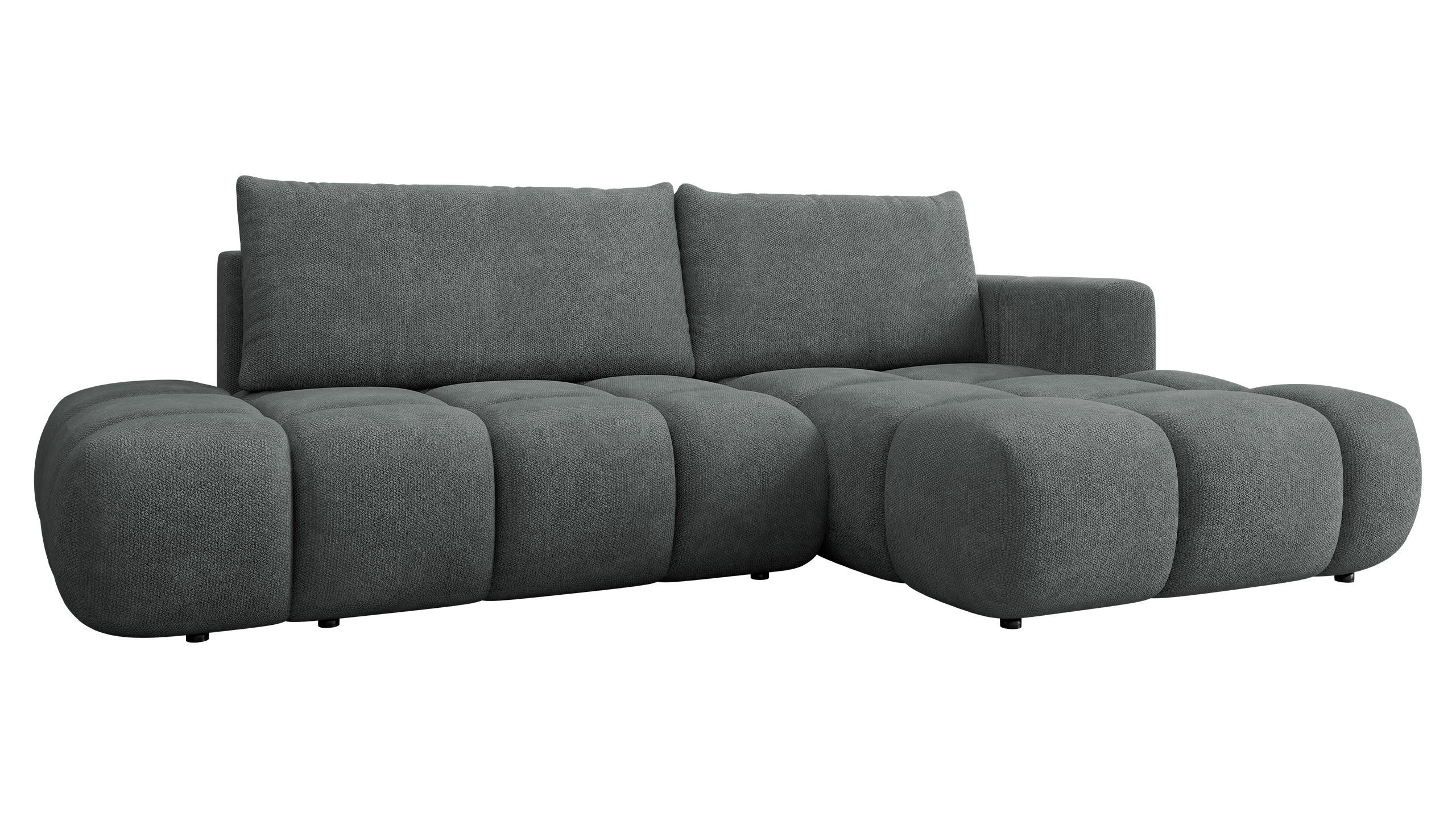 ECKSOFA Soffi, Seite: Rechts - Schwarz/Graphitfarben, Holz/Kunststoff (283/166cm) - MIRJAN24