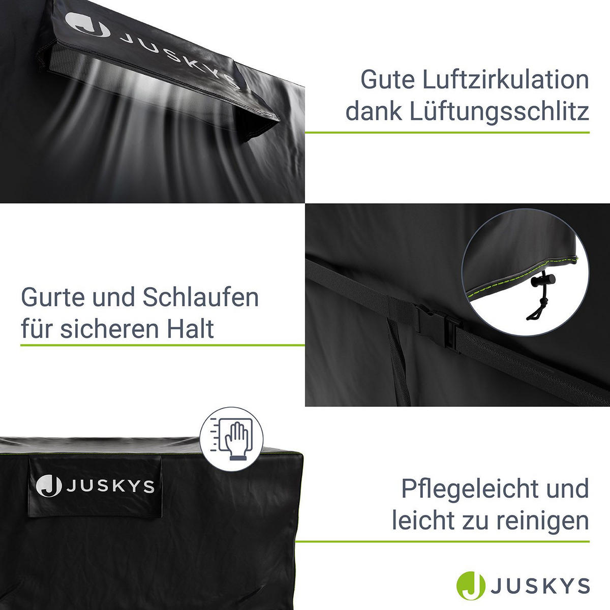 GARTENMÖBELABDECKUNG CoverSafe Pro schwarz - Schwarz, Kunststoff (250/100/300cm) - Juskys