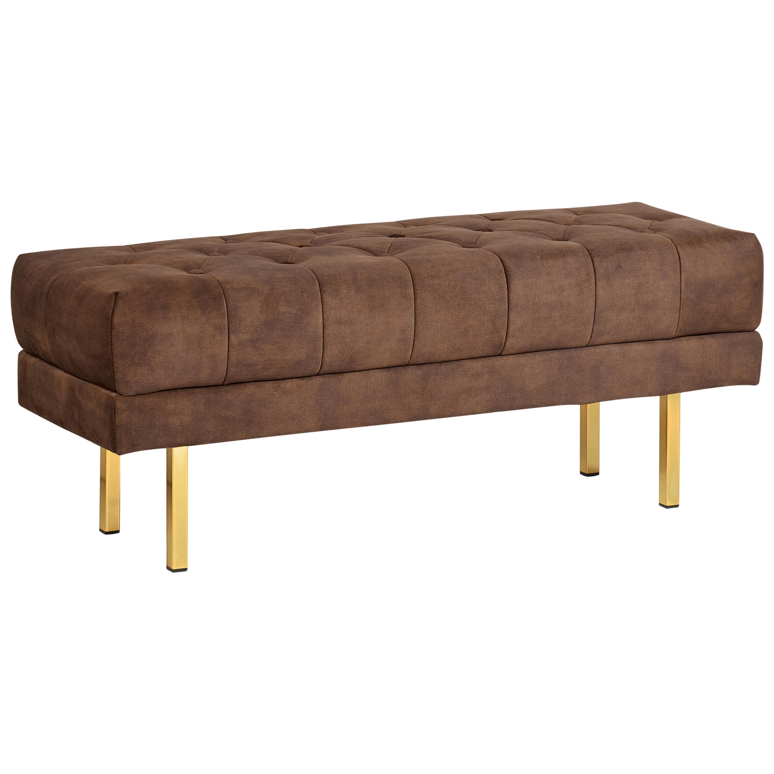 POLSTERBANK Samtstoff Dunkelbraun Roseville - Dunkelbraun, Textil (117/44/40cm) - Beliani