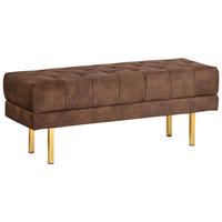 POLSTERBANK Samtstoff Dunkelbraun Roseville - Dunkelbraun, Textil (117/44/40cm) - Beliani