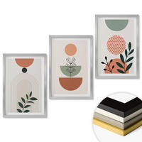WANDBILDER 3er Set - 40x60 cm Silberner Rahmen - Moderne Pflanzenmotive - Silberfarben, Kunststoff (40/60cm) - ArtPrintCave