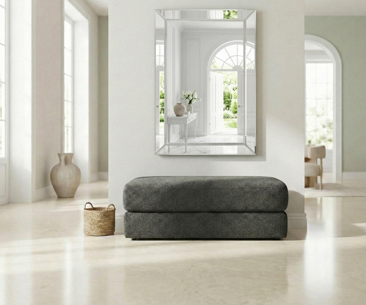 POLSTERHOCKER Federkern B124/T60/H40 cm Cord-Bezug Braun Taupe / 15258 - Schwarz/Braun, Kunststoff/Textil (124/40/60cm) - luma-home