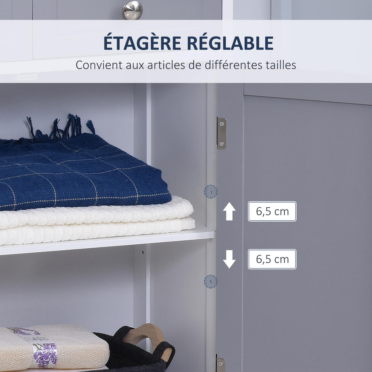 MIDISCHRANK DE-17310 mit 2 Schubladen & verstellbarem Regal Grau - Grau, Holzwerkstoff (30/75/60cm) - ComfortXL