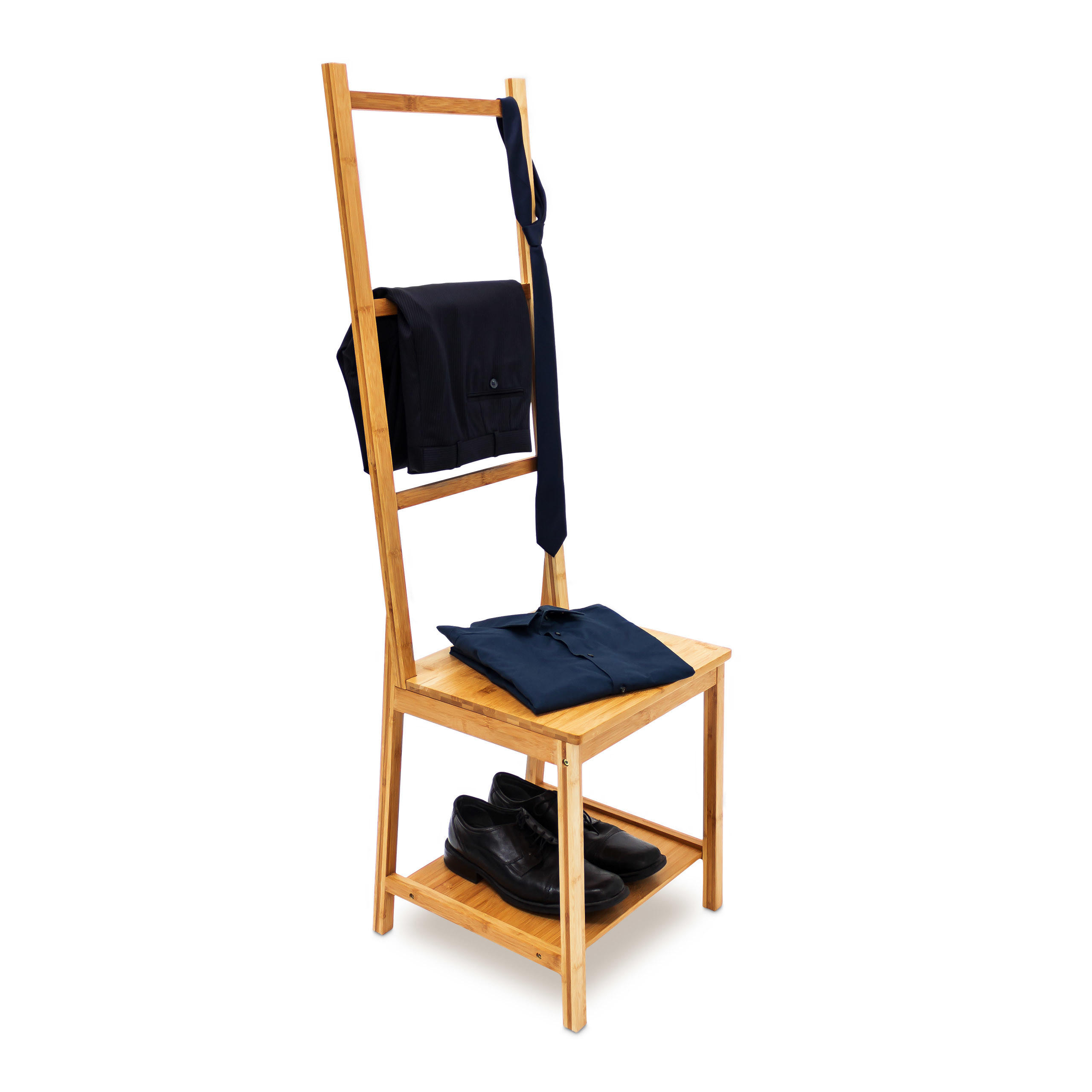 VALET Natural bambus cu 2 polite 133x40x42 cm