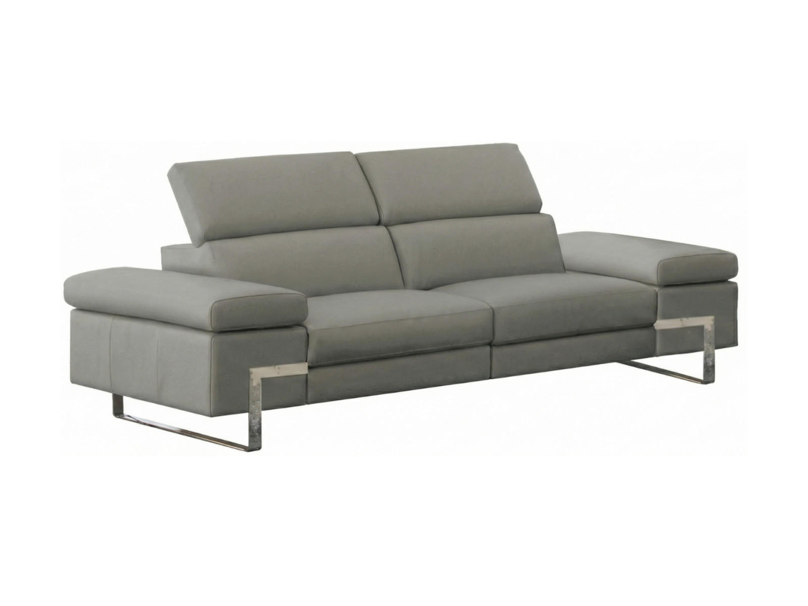 3-SITZER Sofa Opera Echtleder Perlgrau - Hellgrau, Leder/Metall (223/75/109cm)