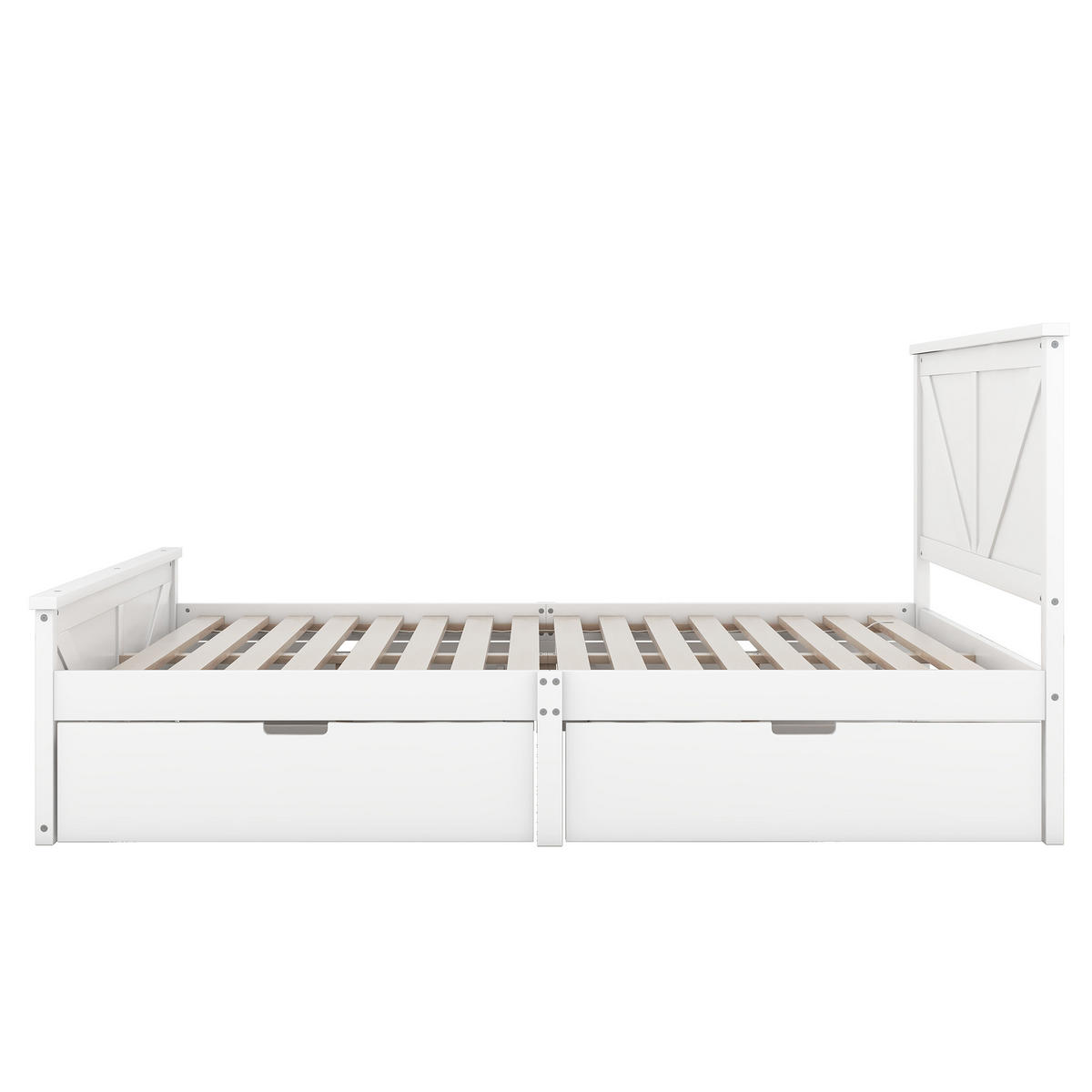 BETT 160/200 cm in Weiß mit 4 Schubladen - Weiß, Holz/Holzwerkstoff (160/200cm) - WISHDOR