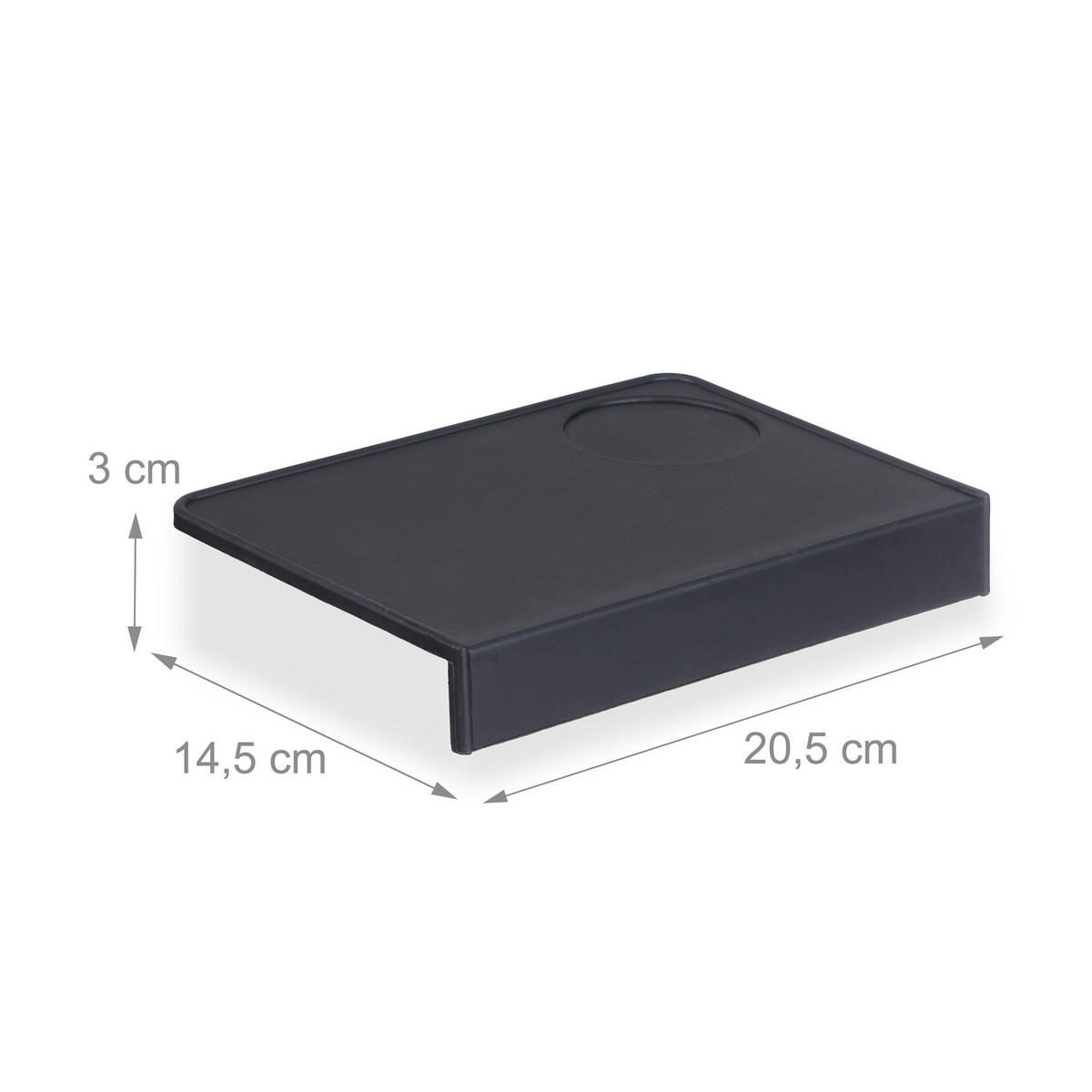 TAMPERMATTE - Schwarz, Kunststoff (20.5/3/14.5cm) - Relaxdays