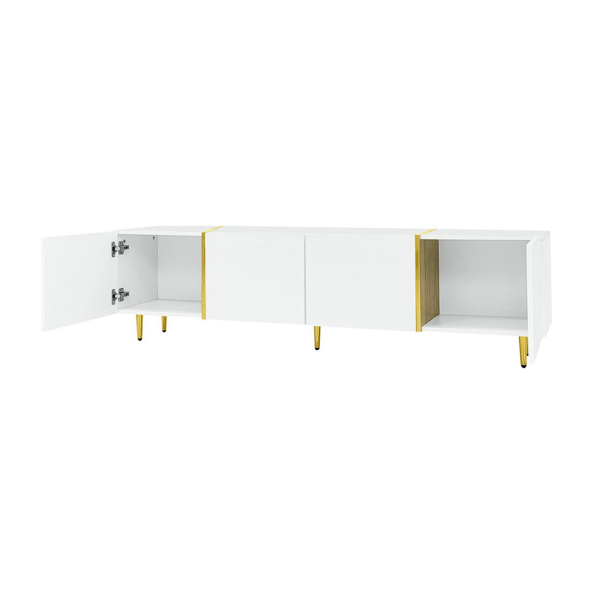 WOHNZIMMER-SET TV-Schrank und Couchtisch Hochglanz Weiß 2-tlg. - Weiß, Holzwerkstoff (60/41.5/100cm) - Beauniv