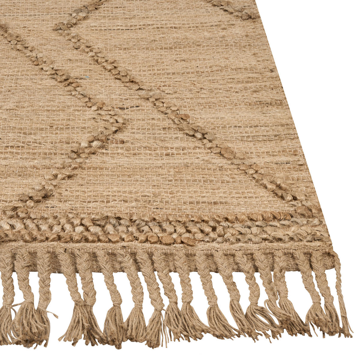 TEPPICH geflochten Beige 160/230 cm Handere - Beige, Naturmaterialien (160/230cm) - Beliani