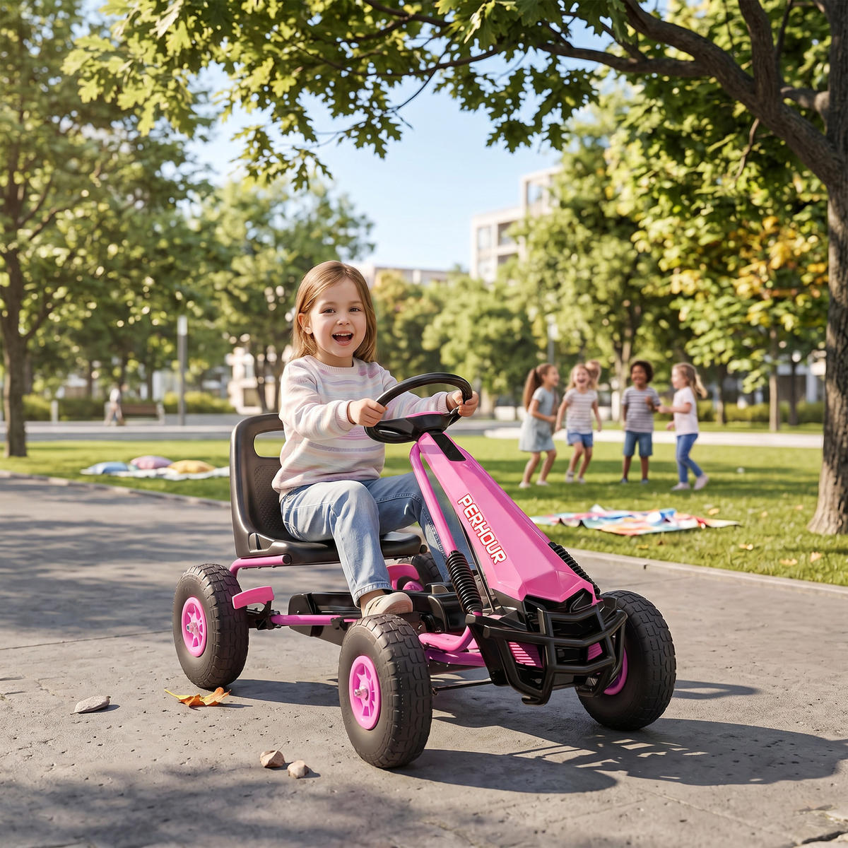 FAHRZEUGE zum Draufsitzen Rosa 110.0/61.0/62.0cm - Rosa, Kunststoff (110/61/62cm)