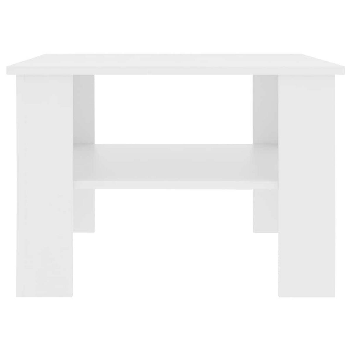 COUCHTISCH mit Ablagefläche, 60/60/42 cm, aus Holzwerkstoff, Weiß - Weiß, Holz (60/60/42cm) - vidaXL