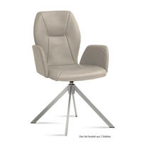 ARMLEHNSTUHL drehbar (2er-Set) Dedenia 58x92x60 Edelstahl/Natur - Edelstahlfarben/Naturfarben, Kunststoff (60/92/58cm) - 58aufmkessel