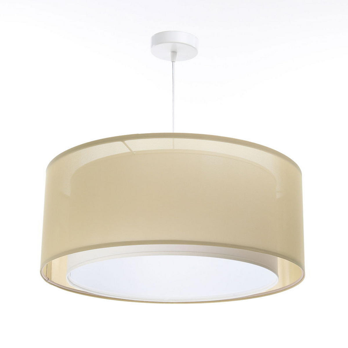HÄNGELEUCHTE Pastell 60/22 cm - Beige/Weiß, Kunststoff (60/1.5/22cm) - ONZENO