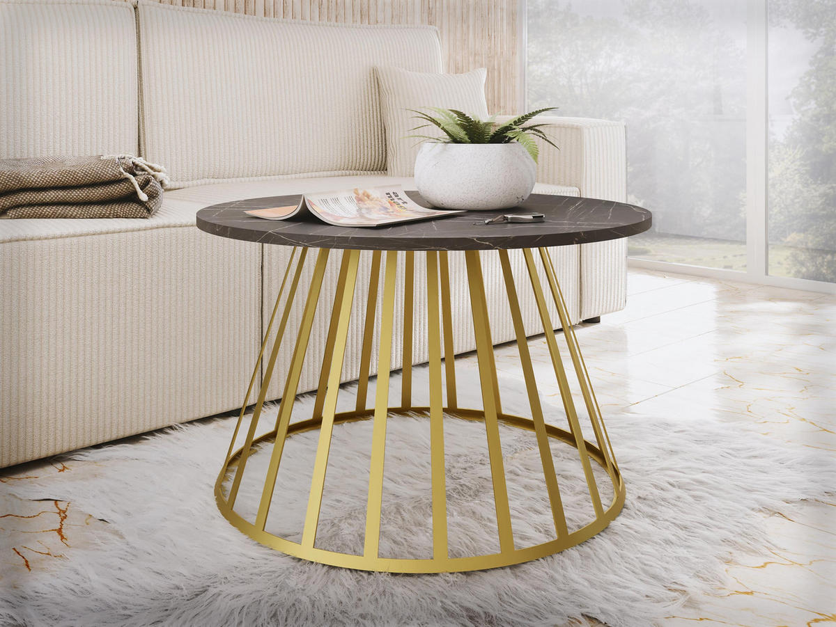 COUCHTISCH Mokod - Goldfarben/Multicolor, Holzwerkstoff/Metall (75/75/45cm) - MIRJAN24