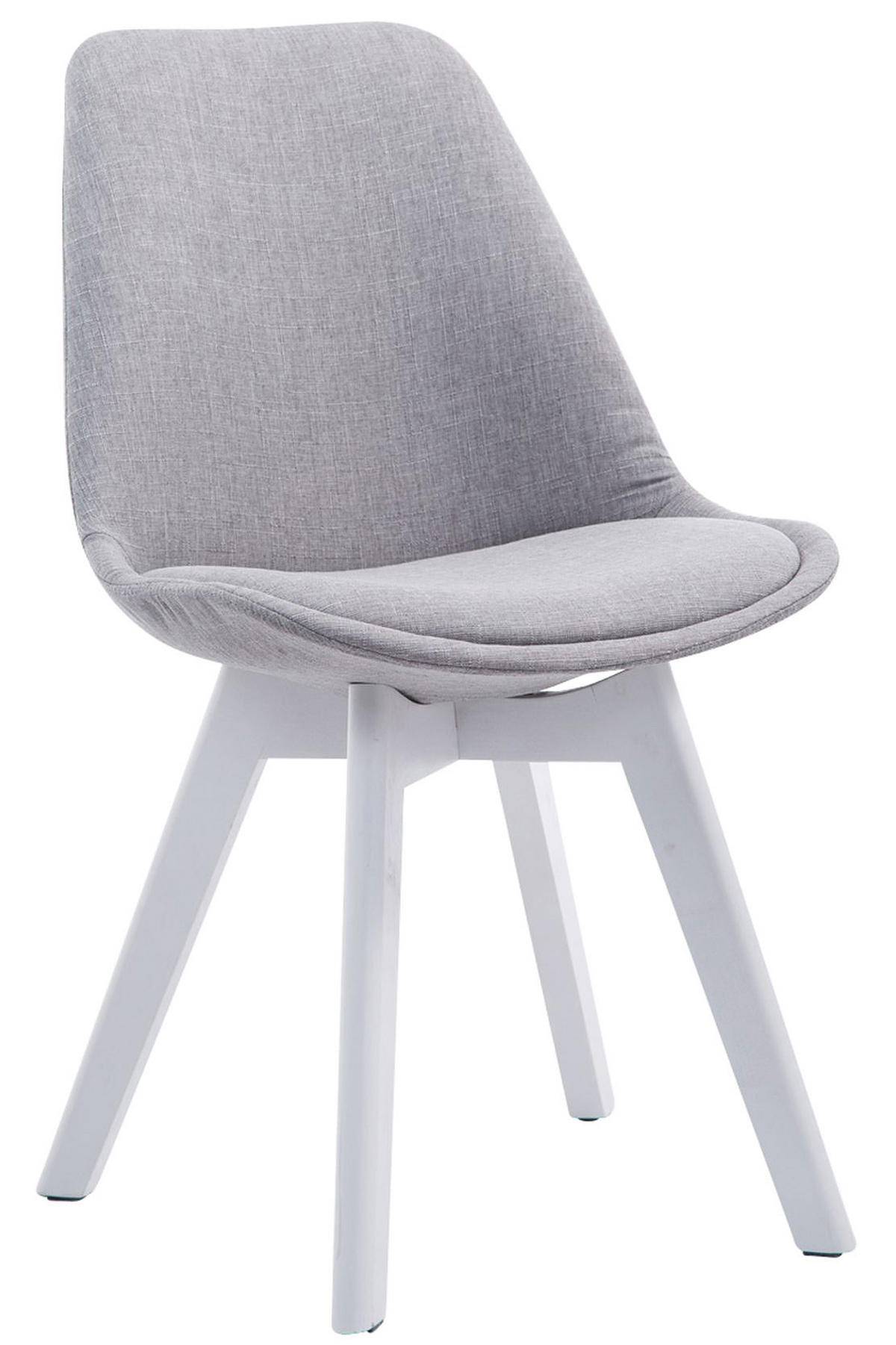 STUHL 4er Set Stoff grau - Weiß/Grau, Holz/Textil (48/84/55cm) - CLP