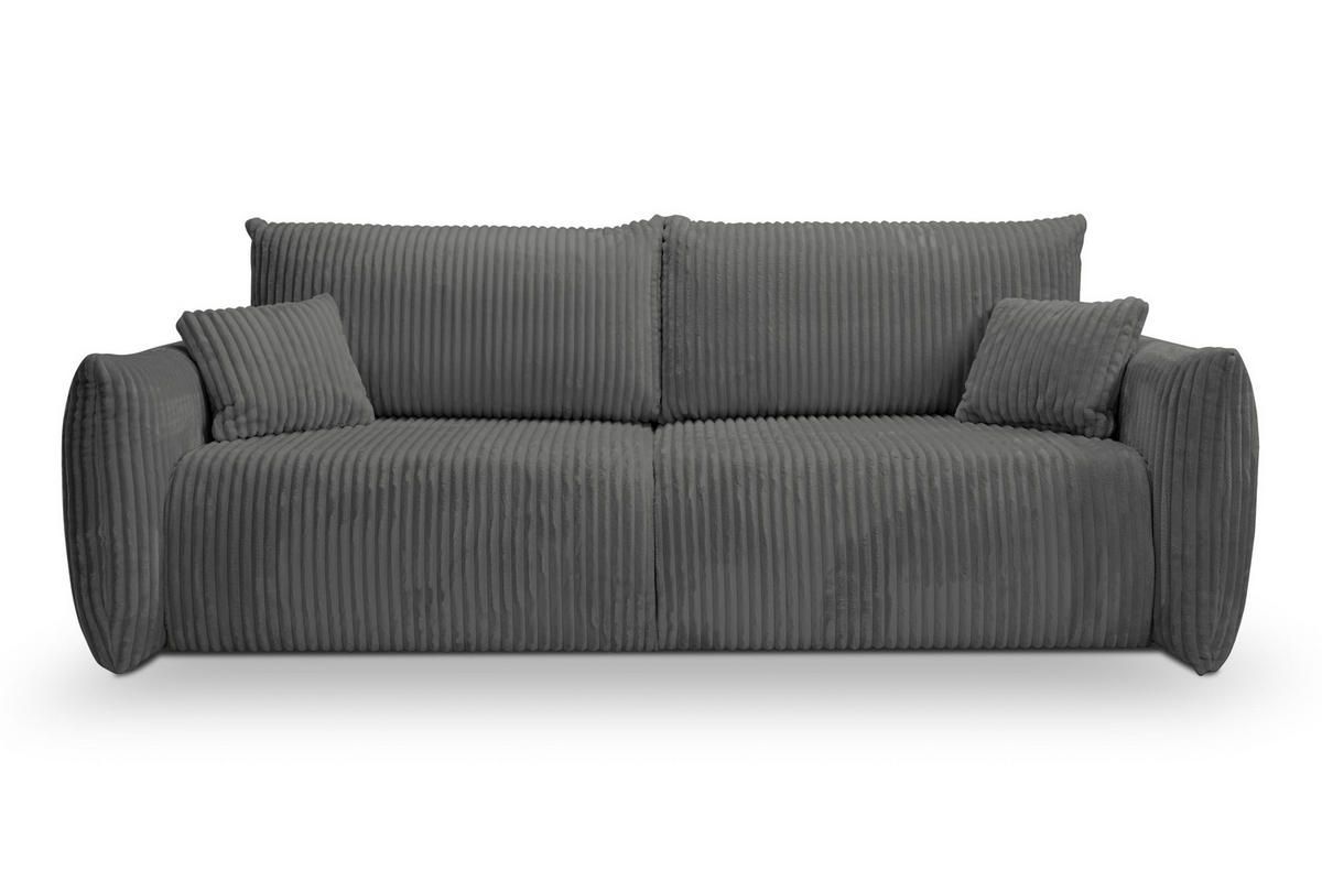 SOFA Hallora - Dunkelasche (Tilia 85) - Dunkelgrau, Holzwerkstoff (240/88/108cm) - Möblo