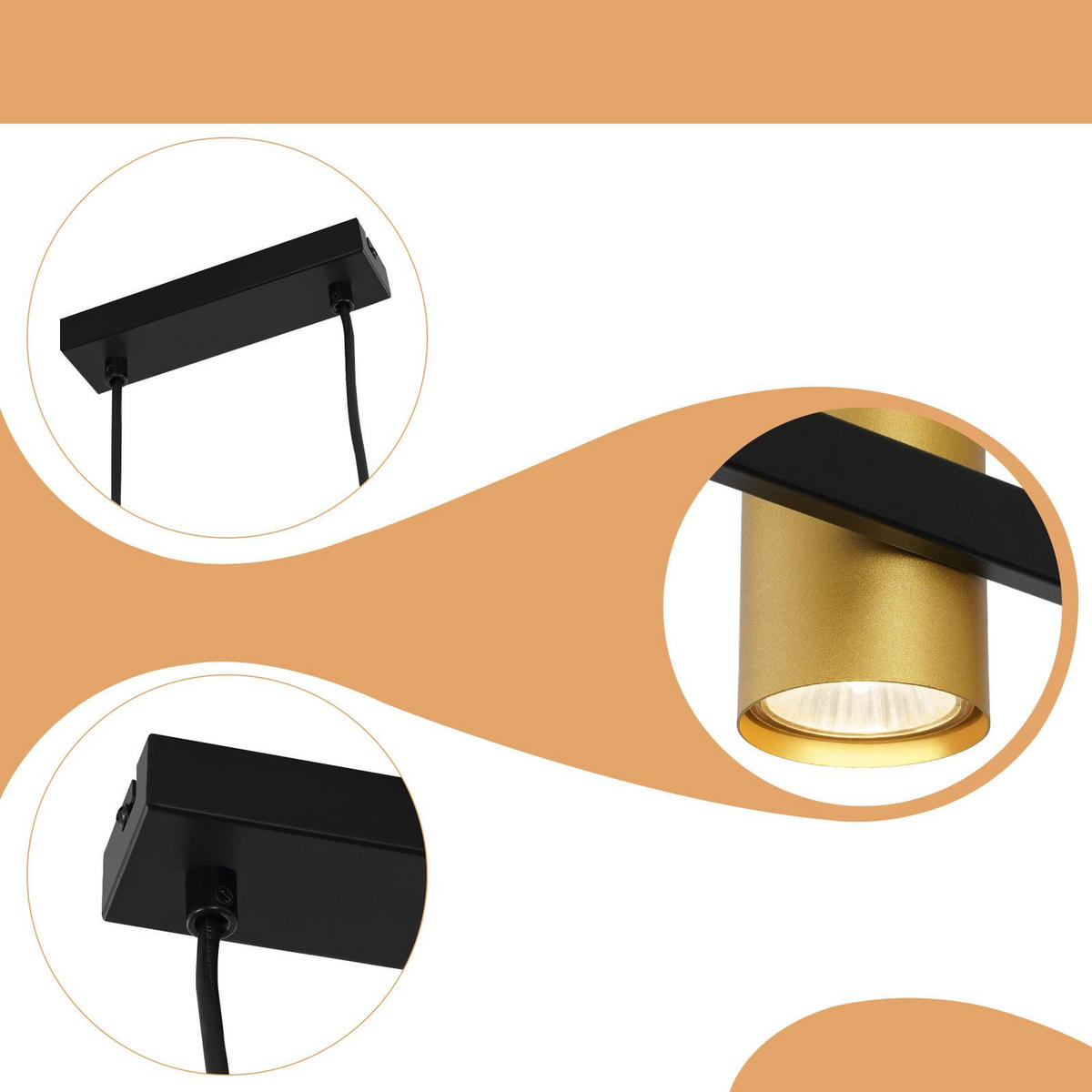 PENDELLEUCHTE Hazel 85/12/155 cm - Goldfarben, Metall (85/12/155cm) - ZMH