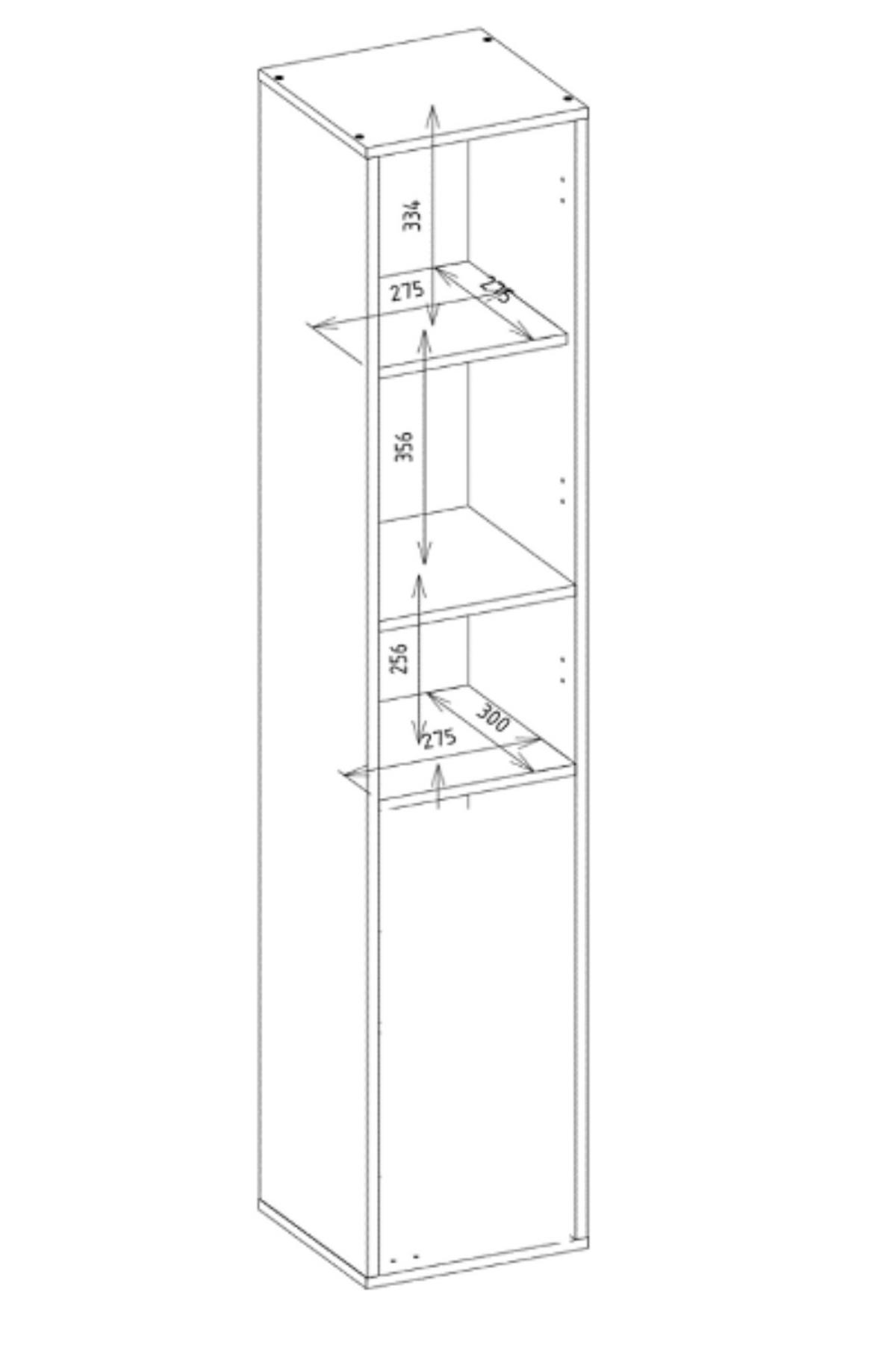 BADEZIMMERSCHRANK: Ton, 31 x 174 x 30 cm - Grau, Holzwerkstoff (30/174/30cm) - 3XE LIVING