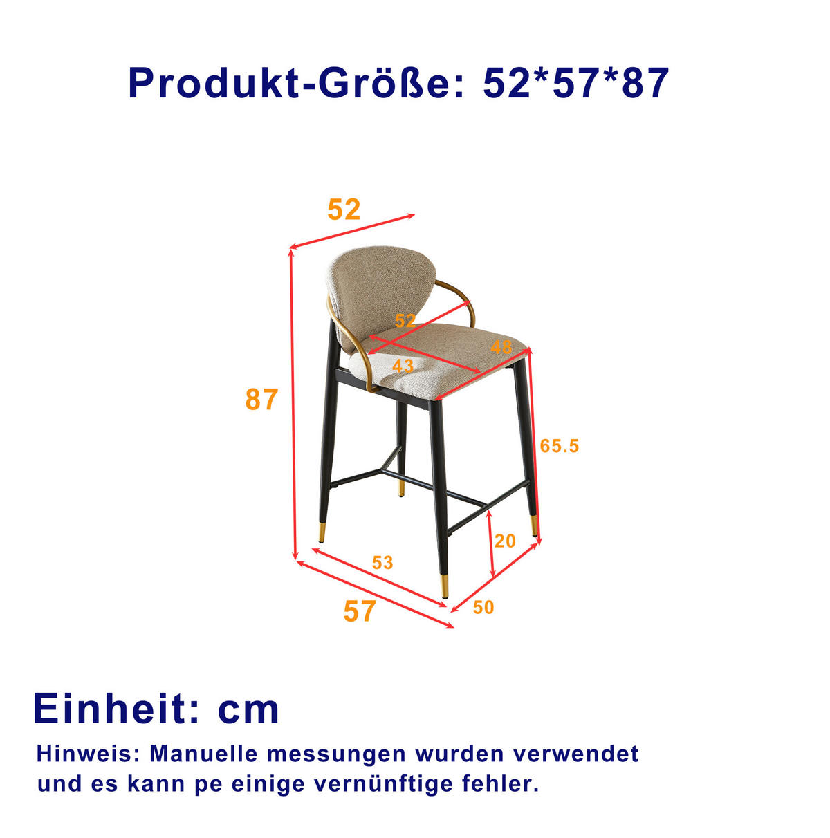 BARHOCKER 2er-Set mit Höhenverstellung, Rückenlehne und Beinstütze Chenille Braun - Braun, Textil (50/87/57cm) - MIVRAY