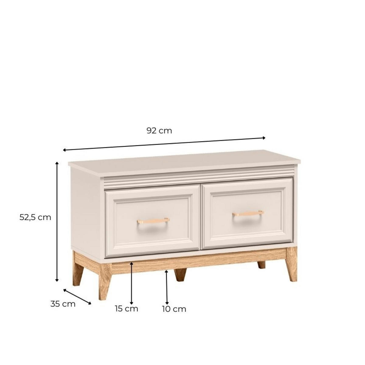 SCHUHSCHRANK Windsor W-20 92 x 52 x 35 cm Kaschmir - Kaschmir/Eichefarben, Eichenholz/Holzwerkstoff (92/52/35cm) - Koseto
