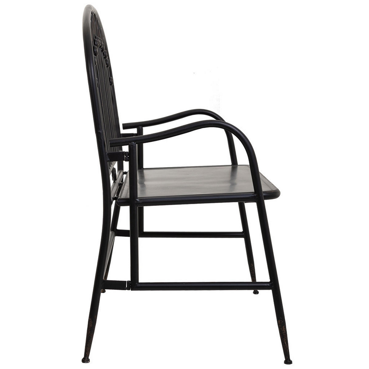 BANK 118x56x98 - Schwarz, Metall (118/98/56cm) - Wanderlust