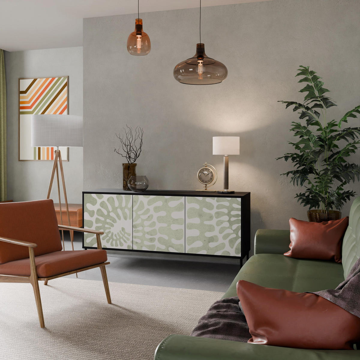 SIDEBOARD HELIX DANCE, Eicheneffekt, 164,5x42x77,5 cm, 3 Türen - Eichefarben/Buchefarben, Holzwerkstoff/Buchenholz (164.5/77.5/42cm) - SpaceRebels