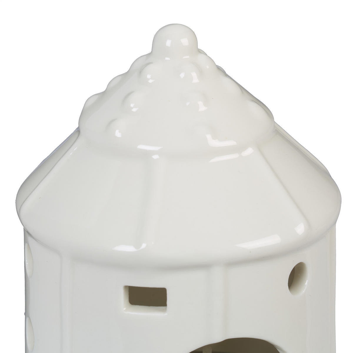 TEELICHTHAUS - Weiß, Keramik (10.5cm) - Relaxdays